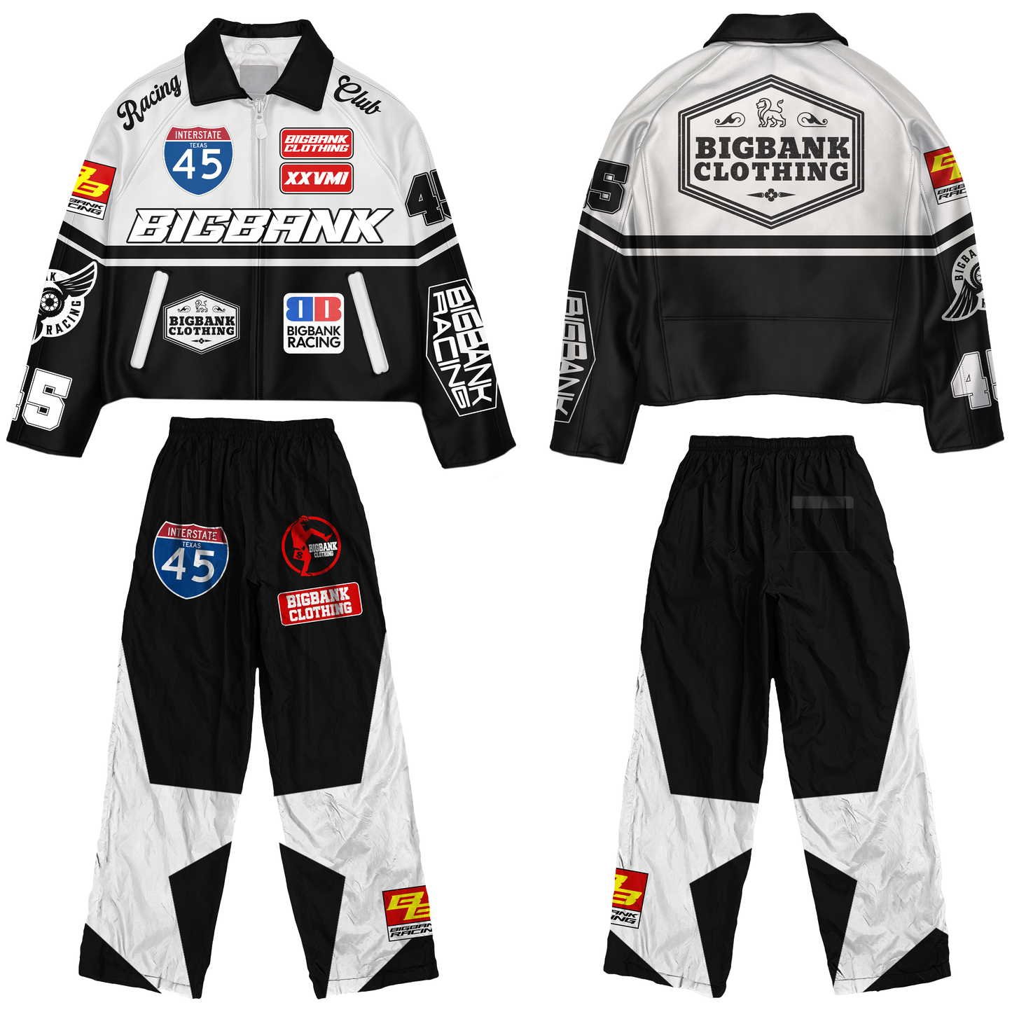 BLACK I-45 NYLON TRACKSUIT